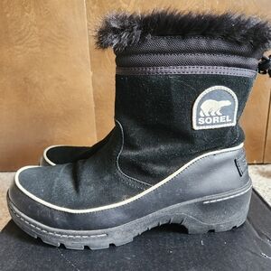 Sorel Black Winter Boots with Fur Trim